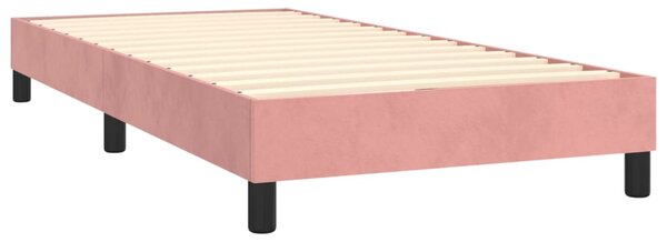 VidaXL Κρεβάτι Boxspring με Στρώμα Ροζ 80 x 200 εκ. Βελούδινο