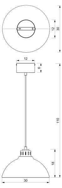 Κρεμαστό φωτιστικό οροφής SVEN 1xE27/15W/230V μαύρο/χρυσό