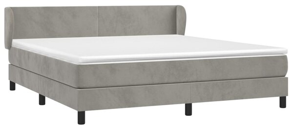 VidaXL Κρεβάτι Boxspring με Στρώμα Ανοιχτό Γκρι 160x200 εκ. Βελούδινο