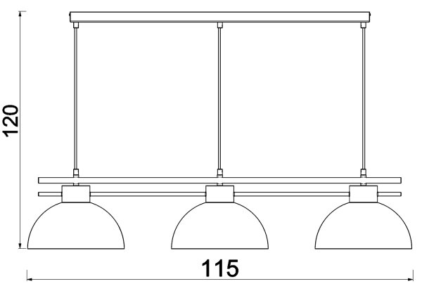 Κρεμαστό φωτιστικό οροφής ESTATE 3xE27/15W/230V μπλε