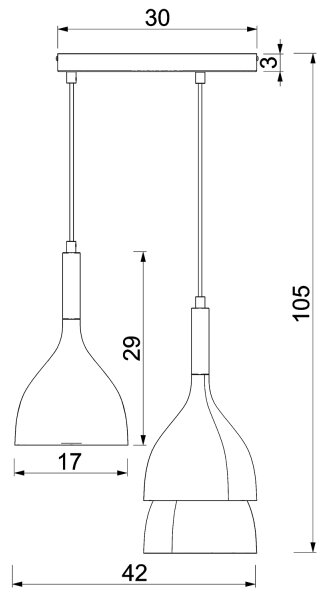 Κρεμαστό φωτιστικό οροφής NOAK 3xE27/15W/230V ορείχαλκος/χρυσό