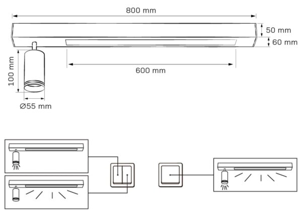 Φωτιστικό οροφής LED ΠΑΡΙΣΙ LED/24W/230V + 1xGU10/10W μαύρο