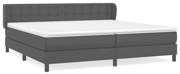 VidaXL Κρεβάτι Boxspring με Στρώμα Μαύρο 200x200 εκ. Συνθετικό Δέρμα