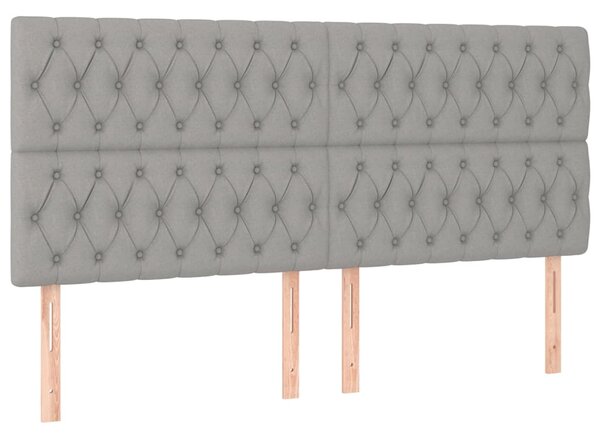 VidaXL Κρεβάτι Boxspring με Στρώμα Ανοιχτό Γκρι 180x200 εκ. Υφασμάτινο