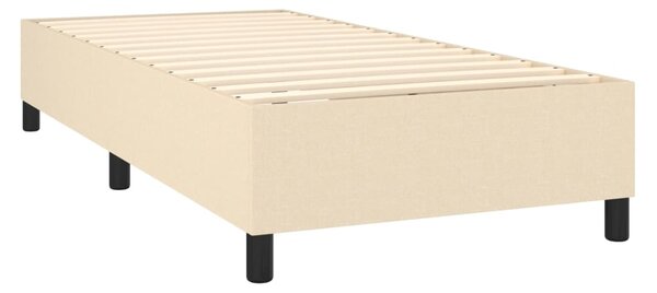 VidaXL Κρεβάτι Boxspring με Στρώμα Κρεμ 90x200 εκ.Υφασμάτινο