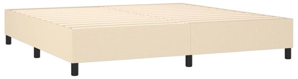 VidaXL Κρεβάτι Boxspring με Στρώμα Κρεμ 200x200 εκ. Υφασμάτινο