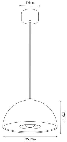 Κρεμαστό φωτιστικό οροφής ELGUND 1xE27/15W/230V διάμετρος 35 cm μαύρο