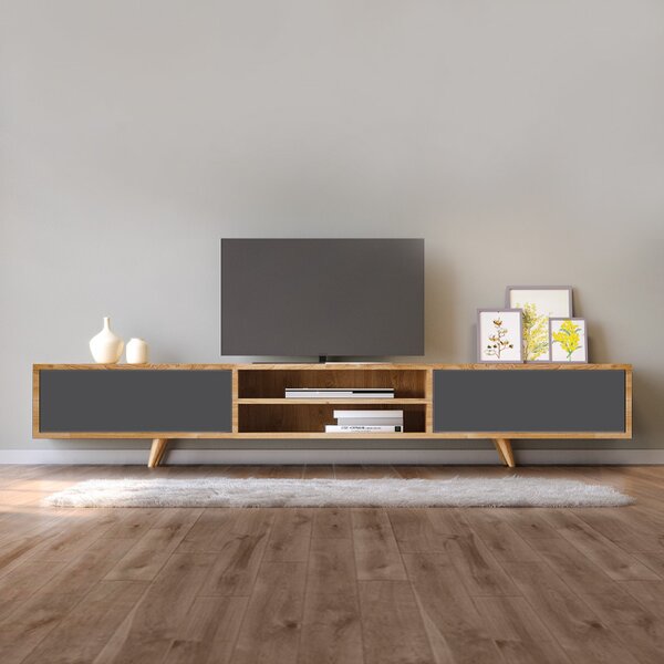 Έπιπλο τηλεόρασης Serine Megapap χρώμα sapphire oak - ανθρακί 170x37x45εκ