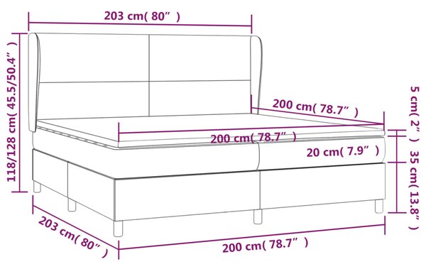 VidaXL Κρεβάτι Boxspring με Στρώμα Καπουτσίνο 200x200εκ.από Συνθ.Δέρμα