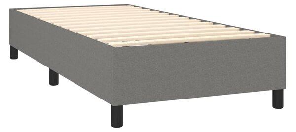 VidaXL Κρεβάτι Boxspring με Στρώμα & LED Σκ.Γκρι 80x200 εκ. Υφασμάτινο