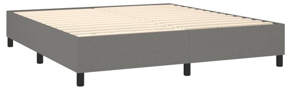 VidaXL Κρεβάτι Boxspring με Στρώμα Σκούρο Γκρι 160x200 εκ Υφασμάτινο