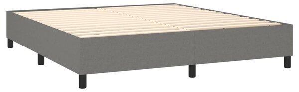 VidaXL Κρεβάτι Boxspring με Στρώμα Σκούρο Γκρι 180x200 εκ Υφασμάτιν