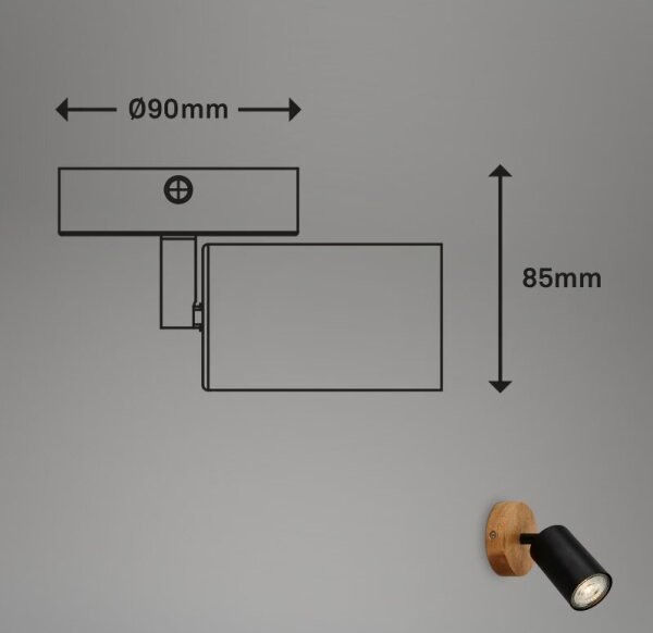 Briloner 2922-015 - Προβολέας τοίχου SPOT 1xGU10/9W/230V