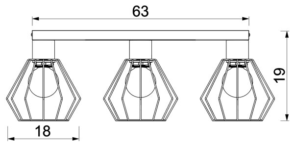 Φωτιστικό σποτ LETI 3xE27/15W/230V μαύρο