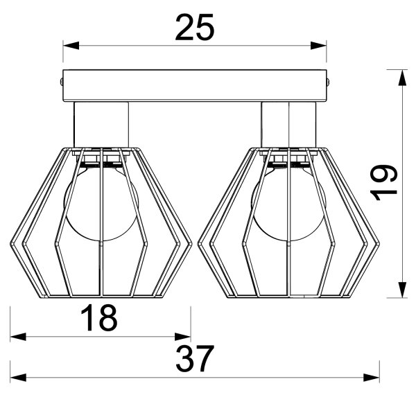 Φωτιστικό σποτ LETI 4xE27/15W/230V μαύρο