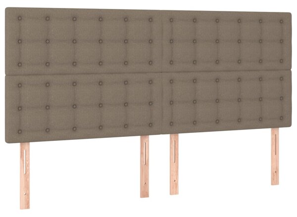 VidaXL Κρεβάτι Boxspring με Στρώμα Taupe 200x200 εκ. Υφασμάτινο