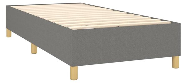 VidaXL Κρεβάτι Boxspring με Στρώμα Σκούρο Γκρι 90x190 εκ. Υφασμάτινο