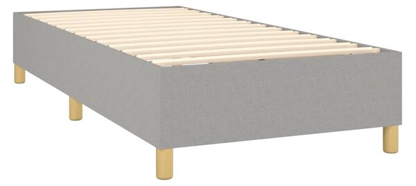 VidaXL Κρεβάτι Boxspring με Στρώμα Ανοιχτό Γκρι 90x190 εκ. Υφασμάτινο