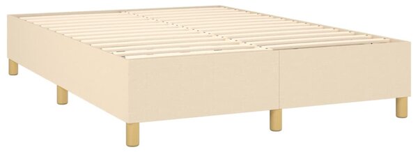 VidaXL Κρεβάτι Boxspring με Στρώμα Κρεμ 140x200 εκ. Υφασμάτινο