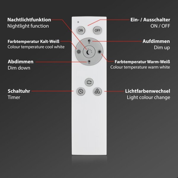 Briloner 7381-216 - LED Dimmable φωτιστικό οροφής FRAMELESS LED/38W/230V + RC