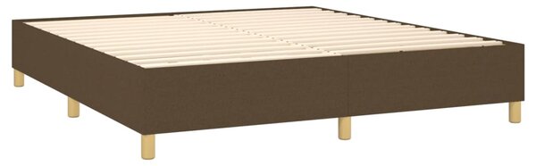 VidaXL Κρεβάτι Boxspring με Στρώμα Σκούρο Καφέ 200x200 εκ. Υφασμάτινο