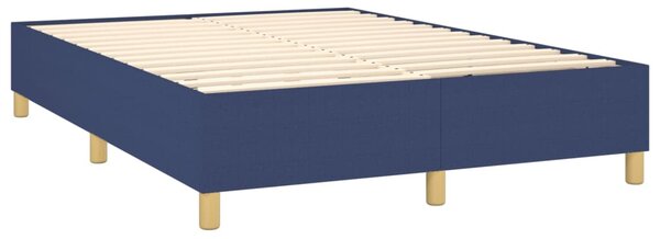 VidaXL Κρεβάτι Boxspring με Στρώμα Μπλε 140x190 εκ. Υφασμάτινο