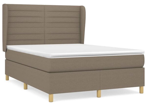 VidaXL Κρεβάτι Boxspring με Στρώμα Taupe 140x200 εκ. Υφασμάτινο