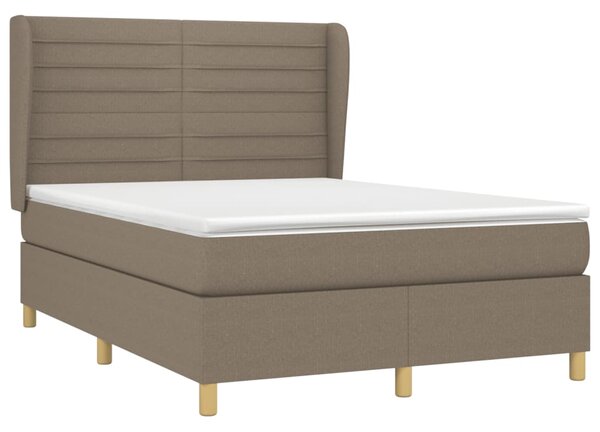 VidaXL Κρεβάτι Boxspring με Στρώμα Taupe 140x200 εκ. Υφασμάτινο