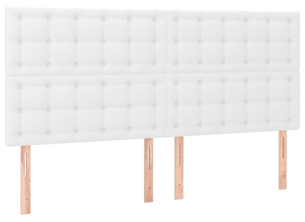 VidaXL Κρεβάτι Boxspring με Στρώμα Λευκό 160x200εκ.από Συνθετικό Δέρμα