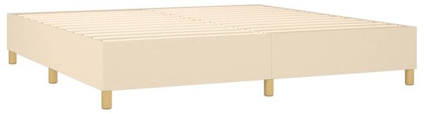 VidaXL Κρεβάτι Boxspring με Στρώμα Κρεμ 200x200 εκ. Υφασμάτινο