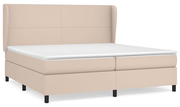 VidaXL Κρεβάτι Boxspring με Στρώμα Καπουτσίνο 200x200εκ.από Συνθ.Δέρμα