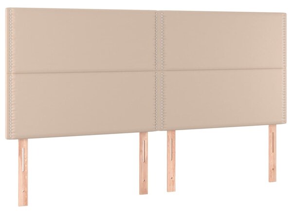 VidaXL Κρεβάτι Boxspring με Στρώμα Καπουτσίνο 200x200εκ.από Συνθ.Δέρμα