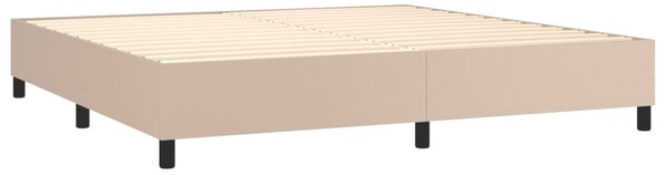 VidaXL Κρεβάτι Boxspring με Στρώμα Καπουτσίνο 200x200εκ.από Συνθ.Δέρμα