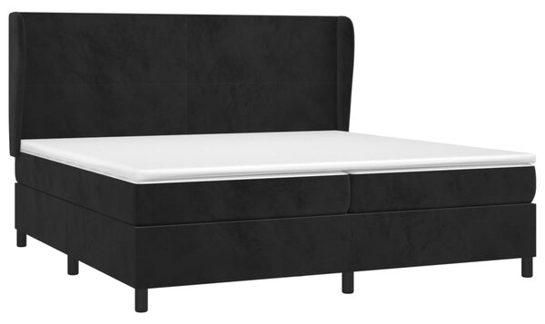 VidaXL Κρεβάτι Boxspring με Στρώμα Μαύρο 200x200 εκ. Βελούδινο