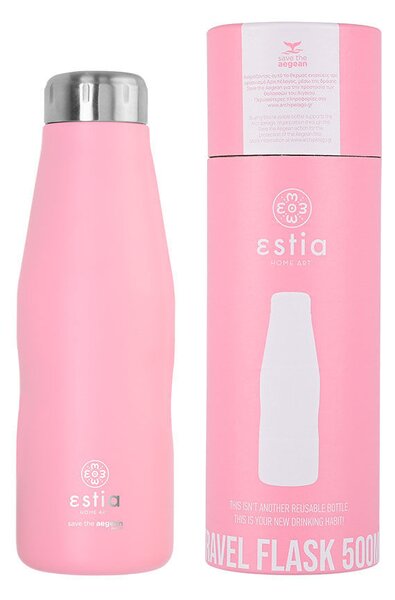 Μπουκάλι Θερμός Travel Flask Save The Aegean Blossom Rose 500ml - Estia