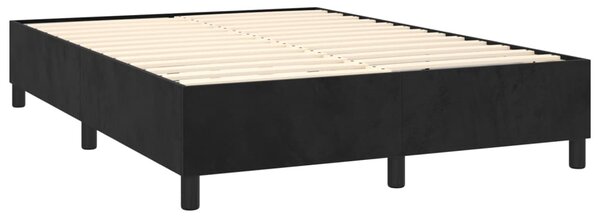 VidaXL Κρεβάτι Boxspring με Στρώμα & LED Μαύρο 140x190 εκ. Βελούδινο