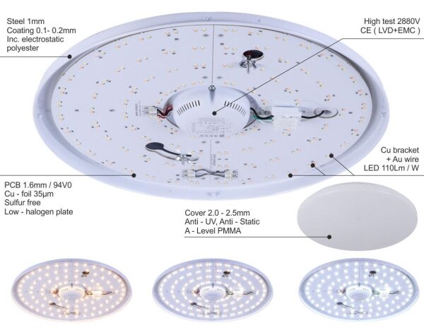 LED Dimmable φωτιστικό οροφής OPAL LED/50W/230V + RC