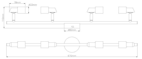 Globo 57385-4 - LED Σποτ KINLEY 4xGU10/3W/230V