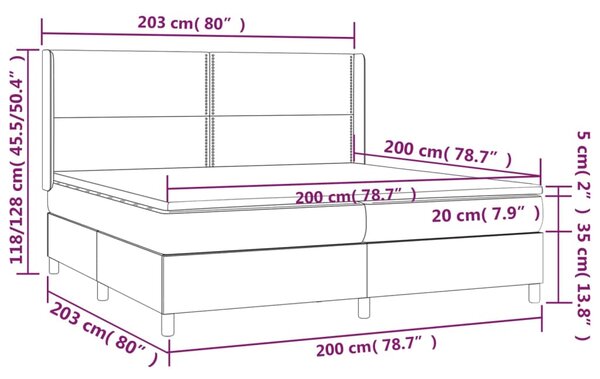 VidaXL Κρεβάτι Boxspring με Στρώμα Καπουτσίνο 200x200εκ.από Συνθ.Δέρμα