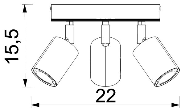 Φωτιστικό σποτ TULON 3xGU10/8W/230V μαύρο/δρυς