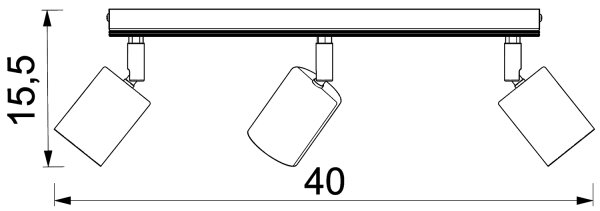 Φωτιστικό σποτ TULON 3xGU10/8W/230V μαύρο/δρυς