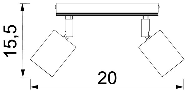 Φωτιστικό σποτ TULON 2xGU10/8W/230V μαύρο/δρυς