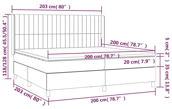 VidaXL Κρεβάτι Boxspring με Στρώμα Μπλε 200x200 εκ. Υφασμάτινο