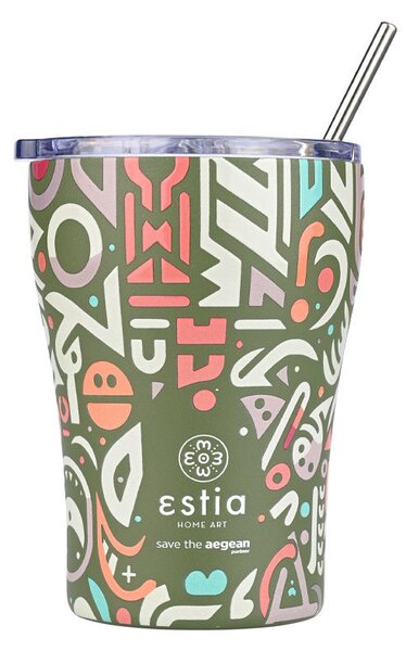 Θερμός-Ποτήρι Ανοξείδωτο Coffee Mug Geovivid Save The Aegean Estia 350ml-9x13εκ. 01-22938