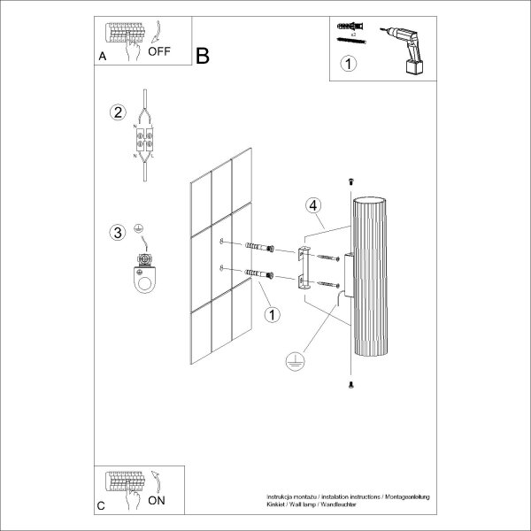 Sollux SL.1596 - Φωτιστικό τοίχου KARBON 2xGU10/10W/230V κρεμ