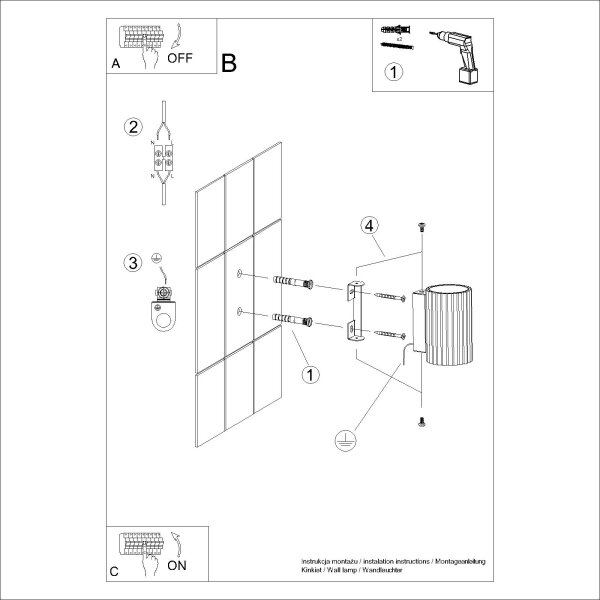 Sollux SL.1648 - Φωτιστικό τοίχου KARBON 1xGU10/10W/230V μαύρο