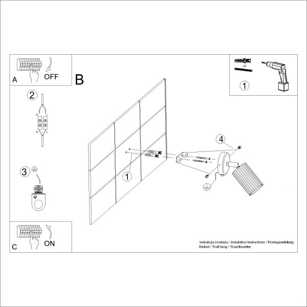 Sollux SL.1598 - Σποτ τοίχου KARBON 1xGU10/10W/230V κρεμ