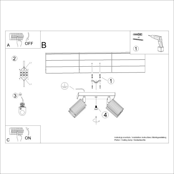 Sollux SL.1621 - Φωτιστικό σποτ KARBON 4xGU10/10W/230V πράσινο