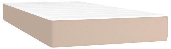 VidaXL Κρεβάτι Boxspring με Στρώμα Καπουτσίνο 200x200εκ.από Συνθ.Δέρμα