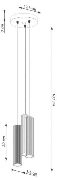 Sollux SL.1633 - Κρεμαστό φωτιστικό οροφής KARBON 3xGU10/10W/230V κόκκινο